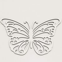 Decoratiune HDF- Figurina fluture, 10 cm, alb, 6/set, DW27083