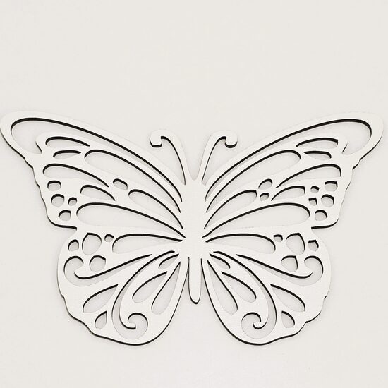 Decoratiune HDF- Figurina fluture, 20 cm, alb, 3/set,DW27082