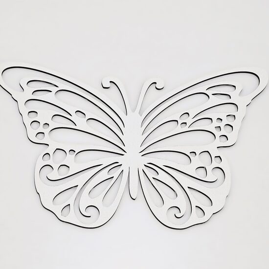 Decoratiune HDF- Figurina fluture, 30 cm, alb, DW27081