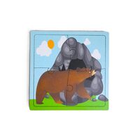 Puzzle HDF printat - Animale salbatice - Urs, 10X10 cm, 4 piese, DW25013