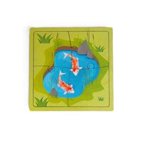 Puzzle HDF printat - Animale - Pesti, 10X10 cm, 4 piese, DW25019