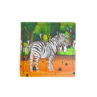 Puzzle HDF printat - Animale salbatice - Zebra, 10X10 cm, 4 piese, DW25016