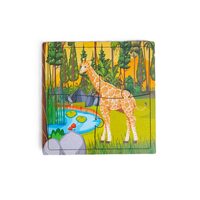 Puzzle HDF printat - Animale salbatice - Girafa, 10X10 cm, 4 piese, DW25018