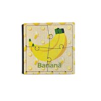 Puzzle HDF printat - Fructe - Banana, 10X10 cm, 4 piese, DW25035