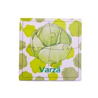 Puzzle HDF printat - Legume - Varza, 10X10 cm, 4 piese, DW25039