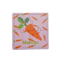 Puzzle HDF printat - Legume - Morcov, 10X10 cm, 4 piese, DW25036