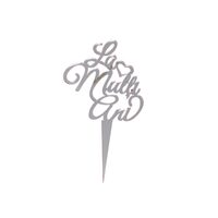 Topper PLEXI - "La multi ani!" 15x8 cm, argintiu, DW24051