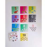 Set Cartonase printate - Cifre animate, 8X8 cm, 10 piese, DW25045