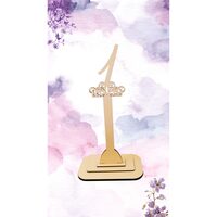 Decoratiune HDF- Numar masa cu picior ''1'' , 30 cm, crem, DW27110