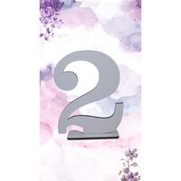 Decoratiune HDF- Numar masa ''2", 20 cm, alb, DW27092