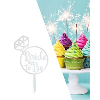 Topper PLEXI - "Bride To Be!" 13x14 cm, alb, DW24070