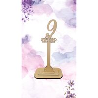 Decoratiune HDF- Numar masa cu picior ''9'' , 30 cm, crem, DW27118