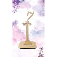Decoratiune HDF- Numar masa cu picior ''7'' , 30 cm, crem, DW27116