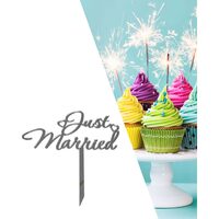 Topper PLEXI - "Just Married!" 13x14 cm, argintiu oglinda, DW24065