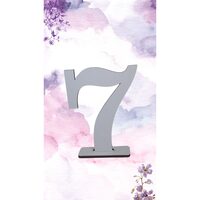 Decoratiune HDF- Numar masa "7", 20 cm, alb, DW27097