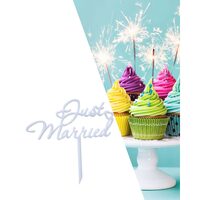 Topper PLEXI - "Just Married!" 13x14 cm, alb, DW24066