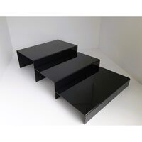 Set suporturi PLEXI - dreptunghiulare 3 trepte, negru, DW27088