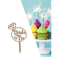 Topper PLEXI - "Bride To Be!" 13x14 cm, auriu oglinda, DW24068