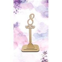 Decoratiune HDF- Numar masa cu picior ''8'' , 30 cm, crem, DW27117