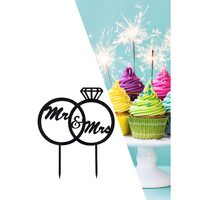 Topper PLEXI - "Mr&Mrs!" 14x16 cm, negru, DW24063