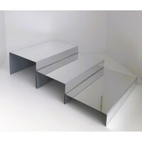 Set suporturi PLEXI - dreptunghiulare 3 trepte, argintiu, DW27087