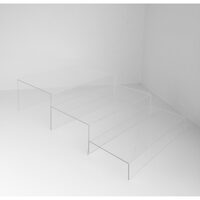 Set suporturi PLEXI - dreptunghiulare 3 trepte, transparent, DW27085