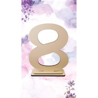 Decoratiune HDF- Numar masa "8", 20 cm, crem, DW27108