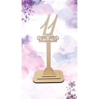 Decoratiune HDF- Numar masa cu picior ''11'' , 30 cm, crem, DW27120