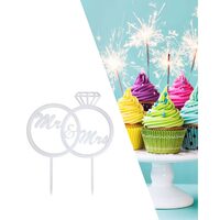 Topper PLEXI - "Mr&Mrs!" 14x16 cm, alb, DW24062