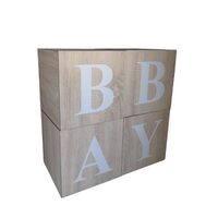 Decoratiune HDF- Set cuburi cu literere "BABY", 4 buc 30x30 cm, natur, DW27122