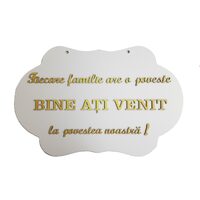 Placuta HDF - "Bine ati venit! ", litere aplicate 60x40 cm, DW28038