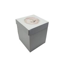 Cutie carton cu capac,C03 3211E 20x20x25 cm, alb lucios - PERSONALIZATA