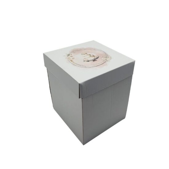 Cutie carton cu capac,C03 3211E 20x20x25 cm, alb lucios - PERSONALIZATA