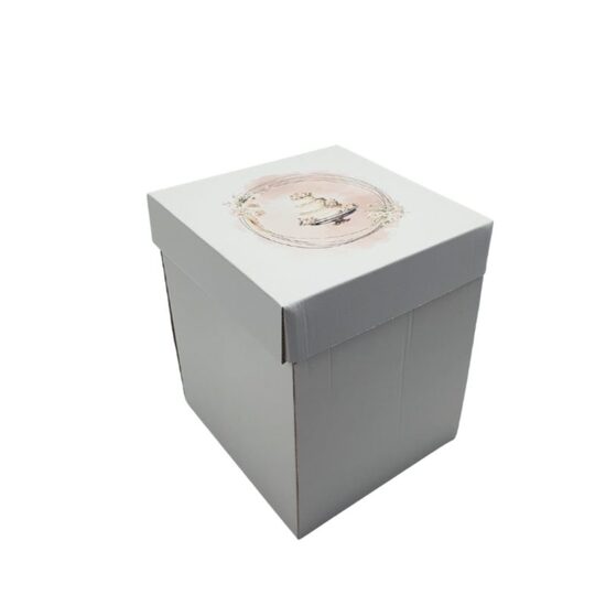 Cutie carton cu capac,C03 3211E 30x30x30 cm, alb lucios - PERSONALIZATA