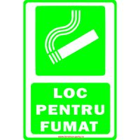 Semn indicator, autocolant printat - A5, LOC PENTRU FUMAT, 20x15 cm, DW22023