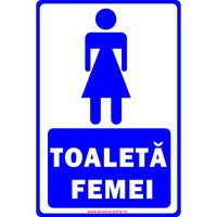 Semn indicator, autocolant printat - A5, TOALETA FEMEI, 20x15 cm, DW22018