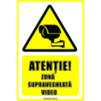 Semn indicator, autocolant printat - A5, SUPRAVEGHERE VIDEO, 20x15 cm, DW22020