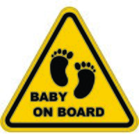 Semn indicator, autocolant printat - A5, BABY ON BOARD, 14.5x14.5 cm, DW22025