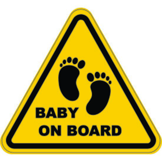 Semn indicator, autocolant printat - A5, BABY ON BOARD, 14.5x14.5 cm, DW22025