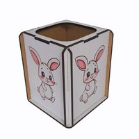 Suport birou HDF printat - Animalute - Iepuras, 9x9x10 cm,  DW23009