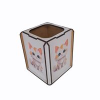 Suport birou HDF printat - Animalute - Pisica,  9x9x10 cm,  DW23019