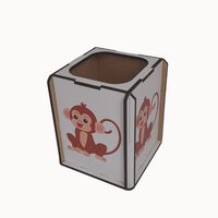 Suport birou HDF printat - Animalute - Maimuta,  9x9x10 cm,  DW23018