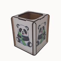Suport birou HDF printat - Animalute - Panda, 9x9x10 cm,  DW23008