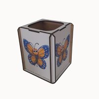 Suport birou HDF printat - Animalute - Fluture,  9x9x10 cm,  DW23025