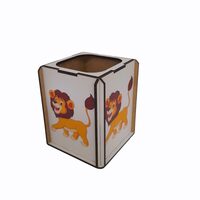 Suport birou HDF printat - Animalute - Leu,  9x9x10 cm,  DW23016