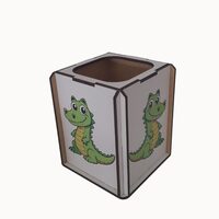 Suport birou HDF printat - Animalute - Crocodil,  9x9x10 cm,  DW23014
