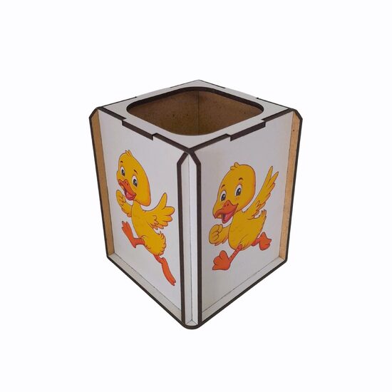 Suport birou HDF printat - Animalute - Ratusca, 9x9x10 cm,  DW23010