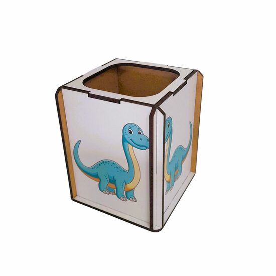 Suport birou HDF printat - Animalute - Dinozaur, 9x9x10 cm,  DW23027
