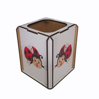Suport birou HDF printat - Animalute - Buburuza,  9x9x10 cm,  DW23026