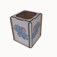 Suport birou HDF printat - Animalute - Elefant,  9x9x10 cm,  DW23017